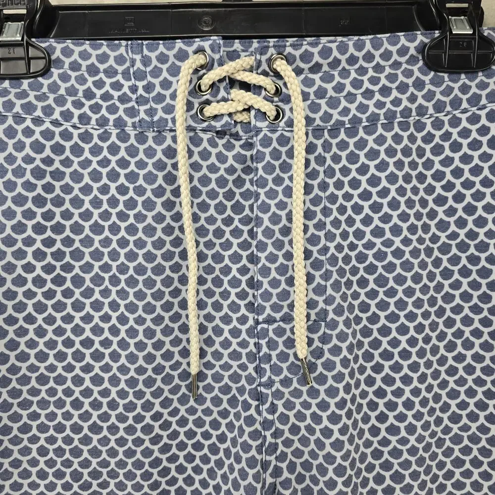 Faherty Classic Boardshort Fishscale Batik Men's Size 40 Blue Swim Trunks